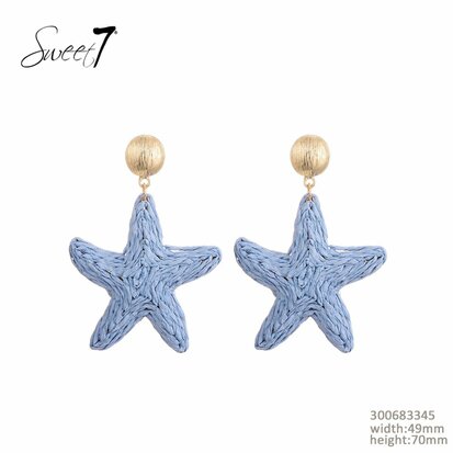 Ster oorbellen blauw