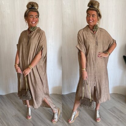 Ella jurk taupe