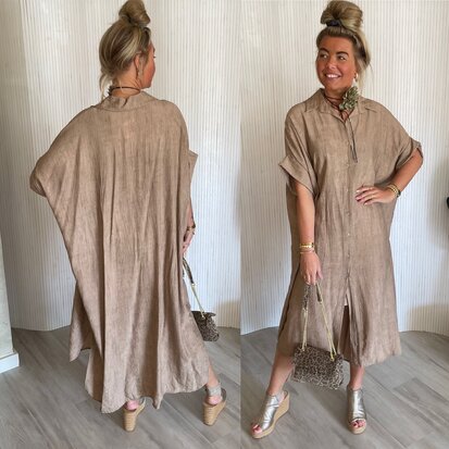 Ella jurk taupe
