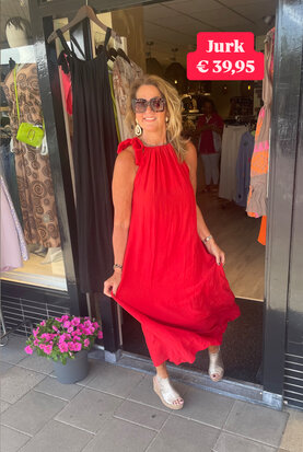 Sanne strik dress rood