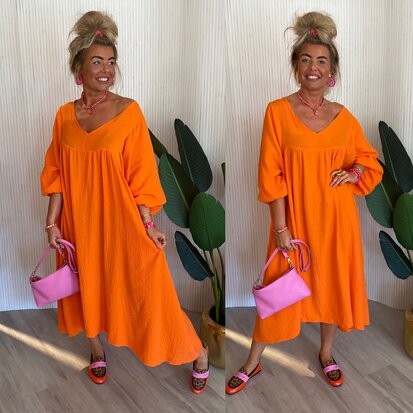 Zenna jurk oranje