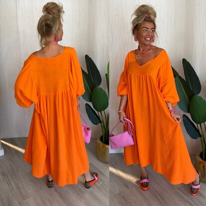 Zenna jurk oranje