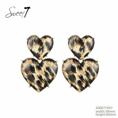 Lisette Hart oorbellen leopard