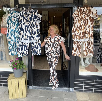 Leopard tweedelige set bruin