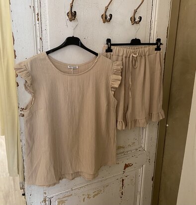 Joyce tweedelige set beige