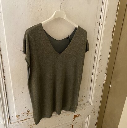Mathilde glitter top - army 