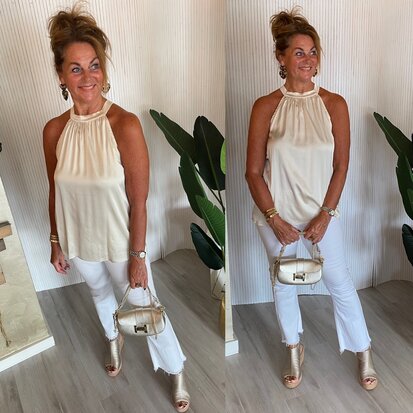 mila knoop top - champagne 