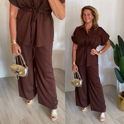 mirjam tweedelige set bruin