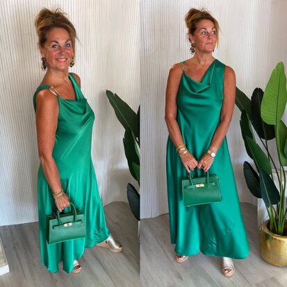 Glam jurk- hard groen