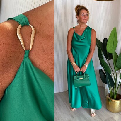 Glam jurk- hard groen