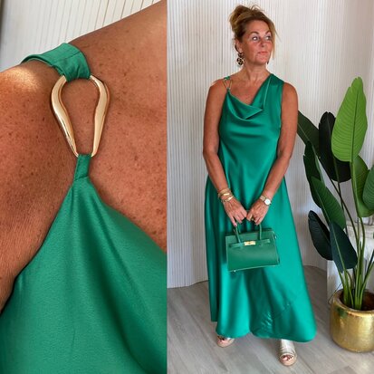 Glam jurk- hard groen