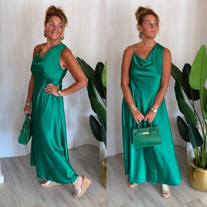 Glam jurk- hard groen