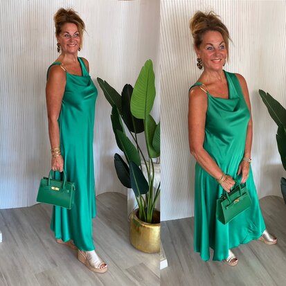 Glam jurk- hard groen