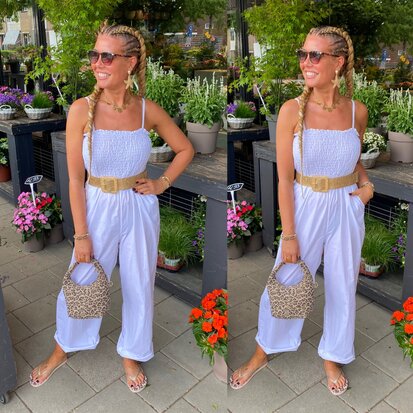 Offshoulder jumpsuit offwhite