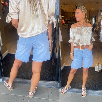 NK glitter short denim