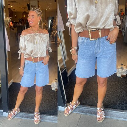 NK glitter short denim