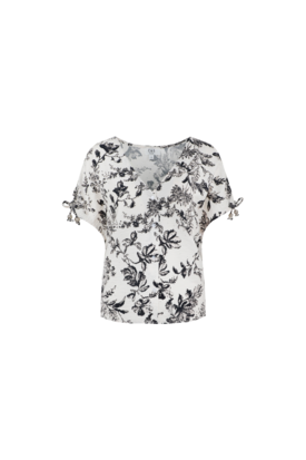 C&S Sardinië top ecru/black
