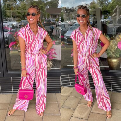 C&S Puerto Rico blouse offwhite super pink