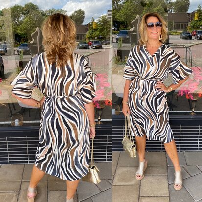 C&S Puerto Rico dress offwhite/tiger eye
