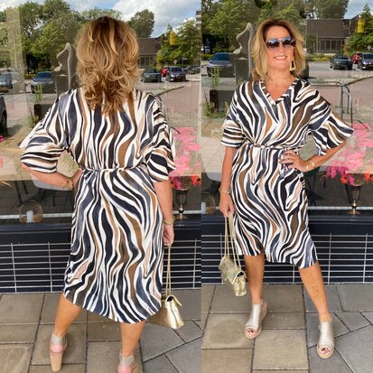 C&S Puerto Rico dress offwhite/tiger eye