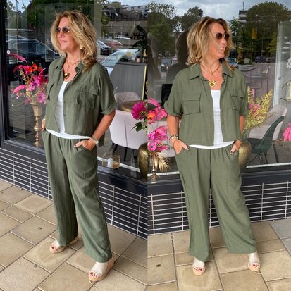 Carola comfy set army