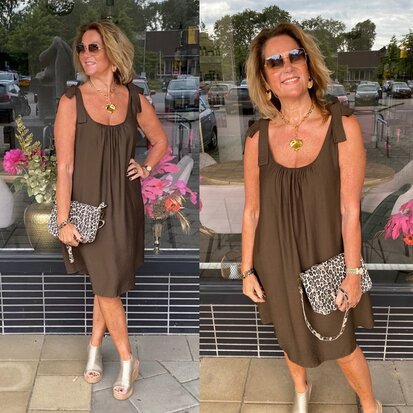 Azzurro Roosje dress bruin