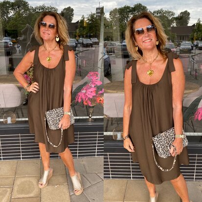 Azzurro Roosje dress bruin