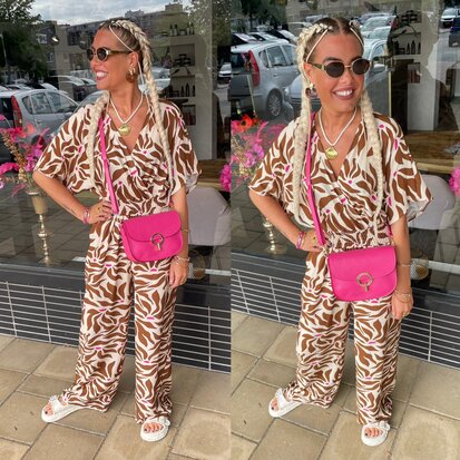 Jose jumpsuit bruin motief