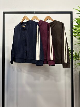 Chastar krijtstreep jacket blauw