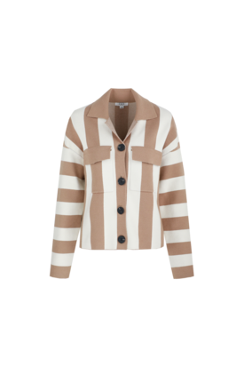 C&S Cecillia knit cardigan wool white/ light camel