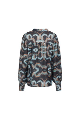 C&S Babette blouse dark grey/ light camel