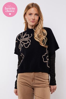 C&S Violette knit gilet wool white/ light camel