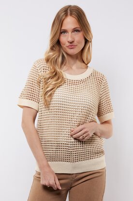 C&S Annabelle knit top Wool White/Light Gold