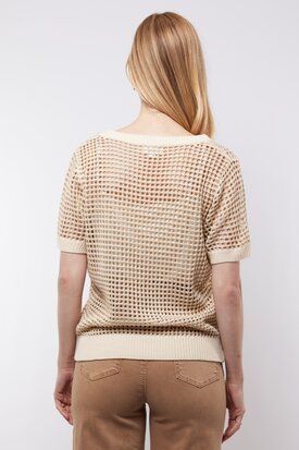 C&S Annabelle knit top Wool White/Light Gold