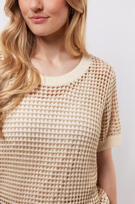 C&S Annabelle knit top Wool White/Light Gold