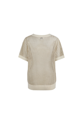 C&S Annabelle knit top Wool White/Light Gold