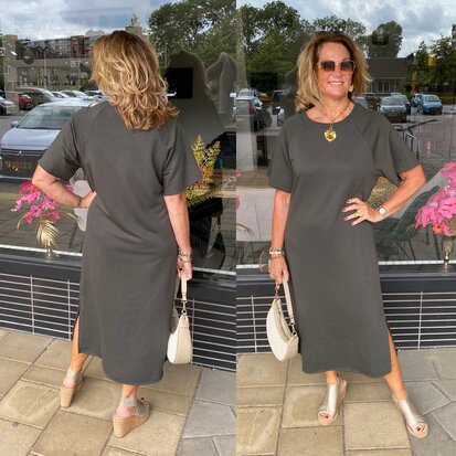 Azzurro Lonneke jurk army groen