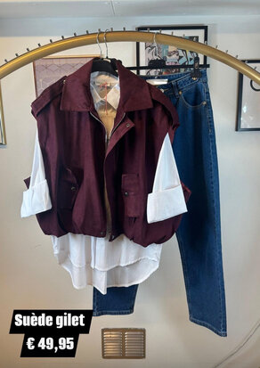 Sanna suede gilet - bordeaux
