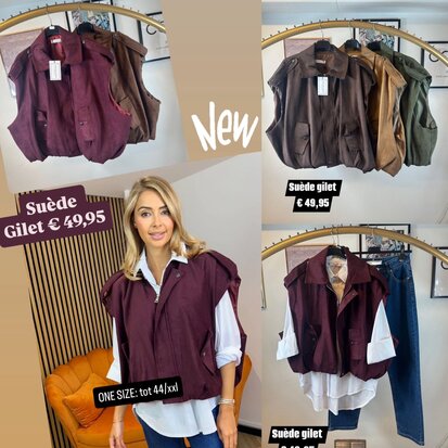 Sanna suede gilet - camel