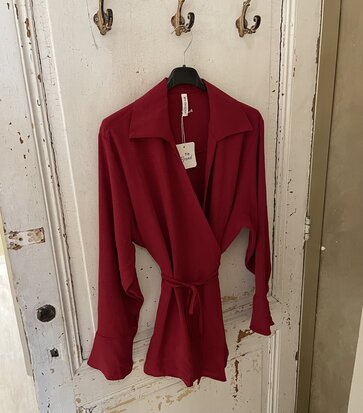 Annelies strik blouse bordeaux