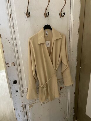 Annelies strik blouse beige