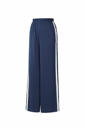 Satin Look Sporty Pants navy blue