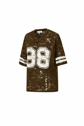 V-Neck Lace American T-shirt Bruin