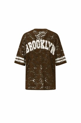 V-Neck Lace American T-shirt Bruin