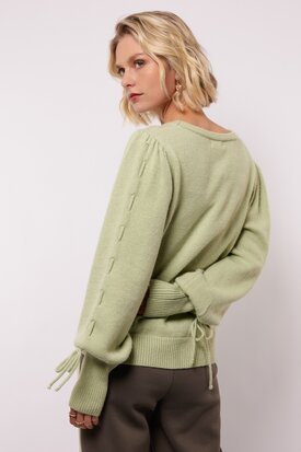 Fluresk Scottie knit sweater Matcha Green