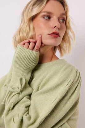 Fluresk Scottie knit sweater Matcha Green