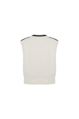 C&S Vesta gilet Wool White/Black