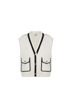 C&S Vesta gilet Wool White/Black