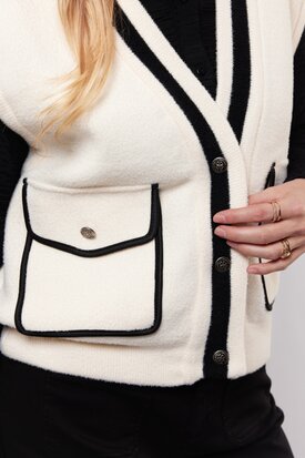 C&S Vesta gilet Wool White/Black