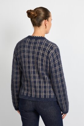 C&S Celeste knit cardigan Midnight Blue/Sand